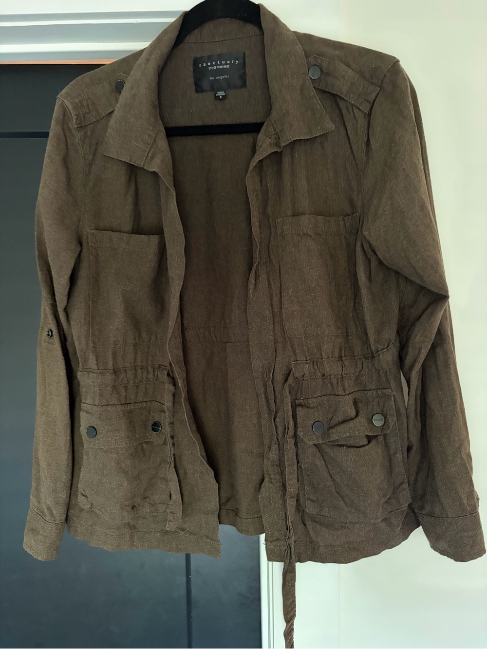 Sanctuary Brown Drawstring Utility Jacket